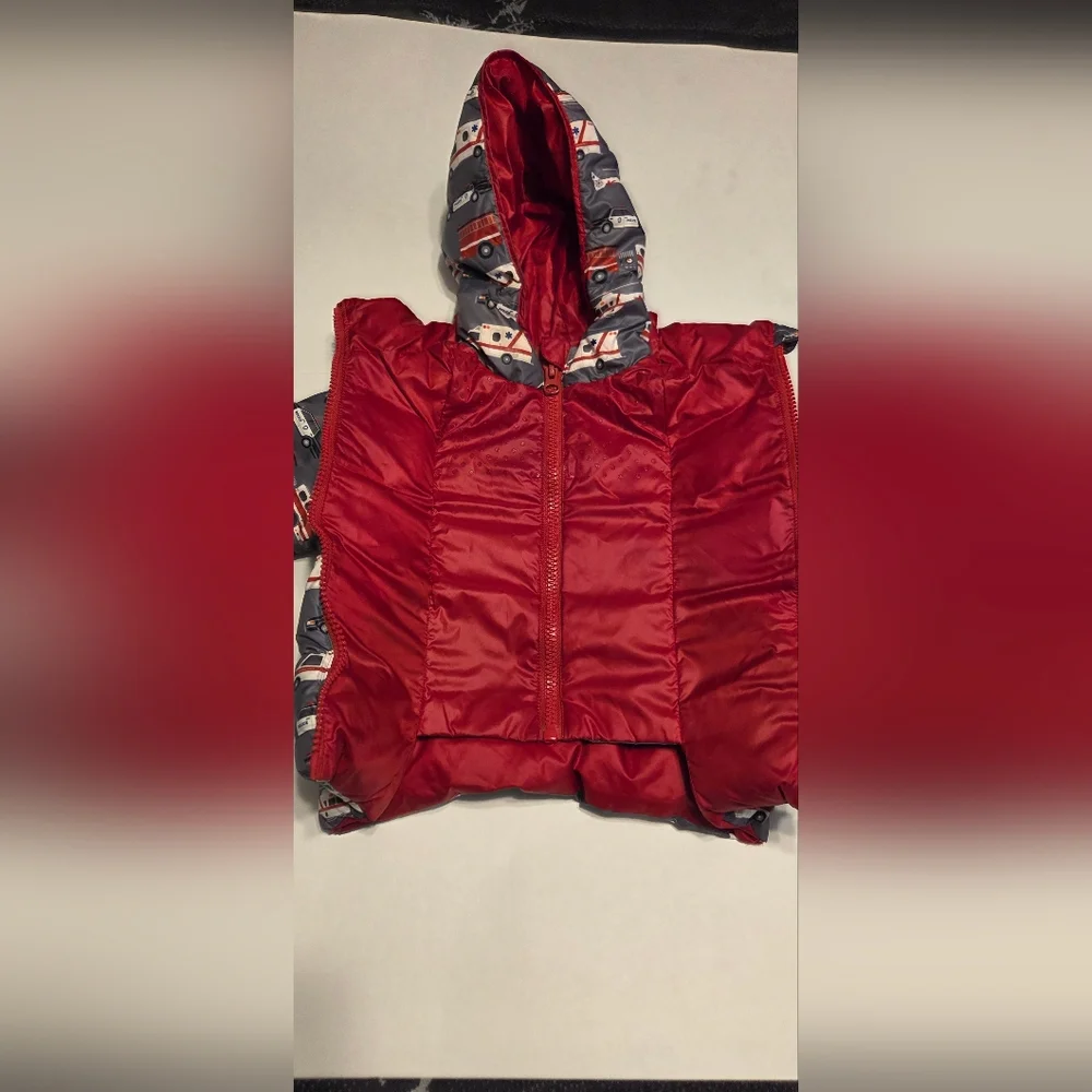 Onekid The Road Coat Red & Gray Winter Car Seat Coat -  Boys / Toddler 4T EUC